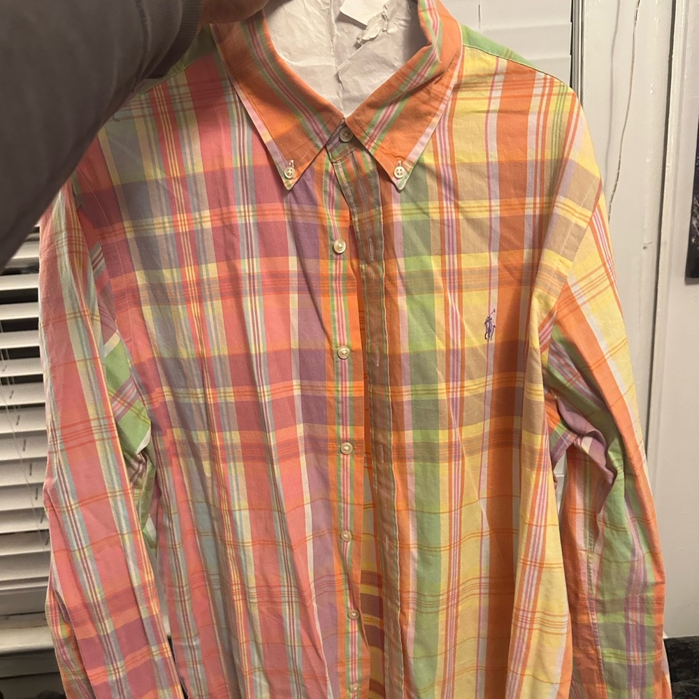 Large polo button up